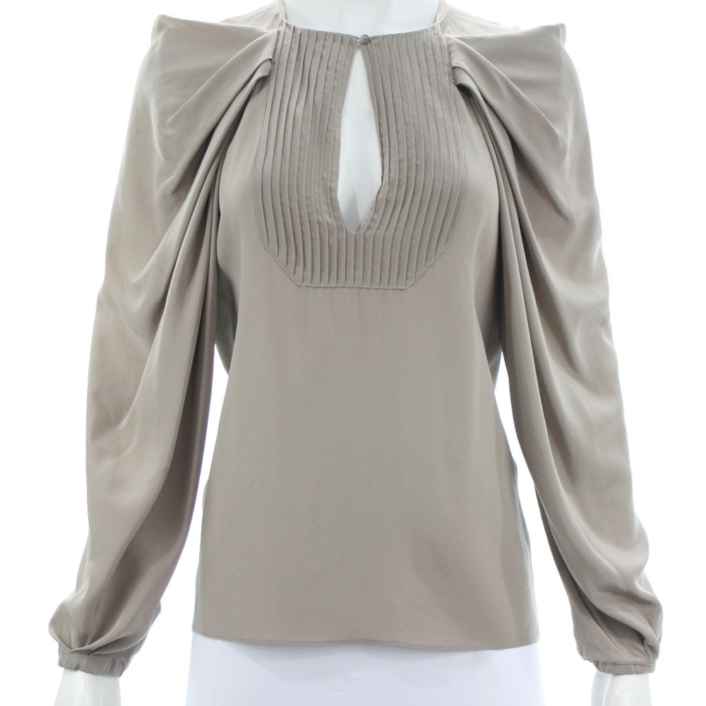 VANESSA BRUNO TAUPE SILK BLOUSE SIZE 2-4
